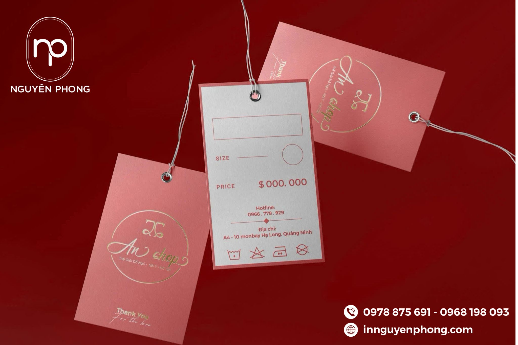 Mẫu tag ép nhũ logo